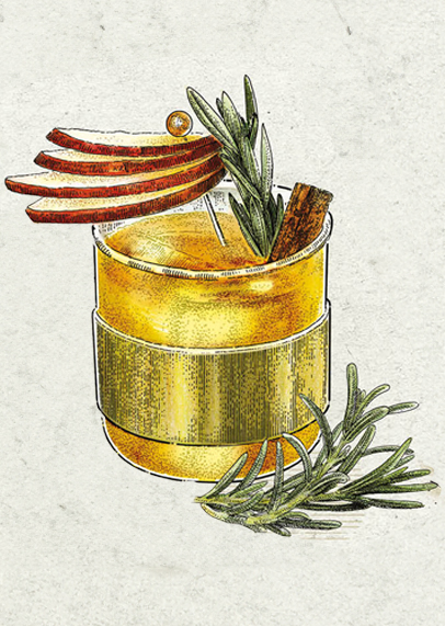 Holiday Cocktail Illustration - Apple Toddy