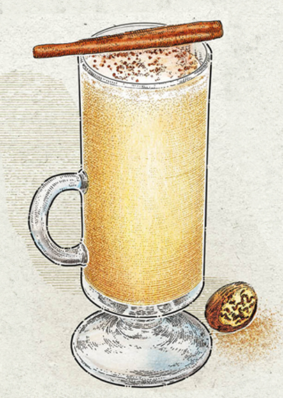Holiday Cocktail Illustration - Hot Buttered Rum